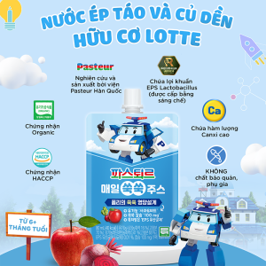 Nước Ép Táo-Củ Dền Hữu Cơ Lotte Pasteur- 80ml- Hộp 10 gói